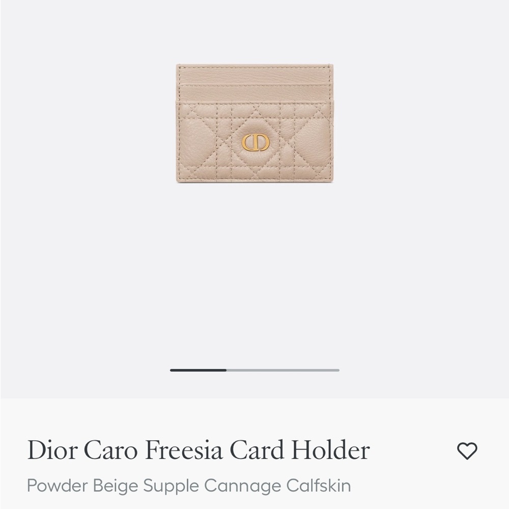 Dior Caro Powder Beige Card Holder